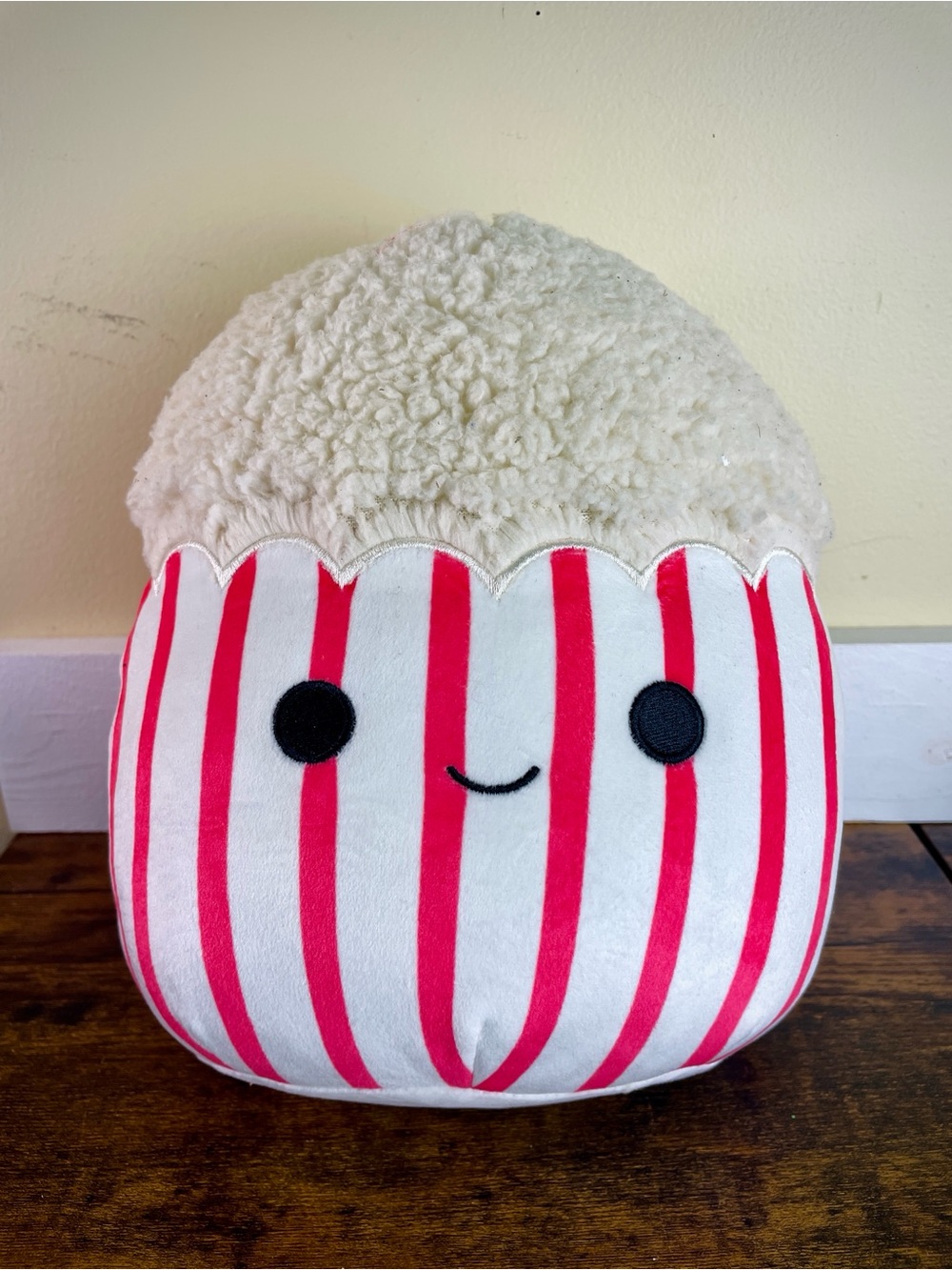Squishmallows Arnel Pink and White Striped Popcorn Plush Pillow